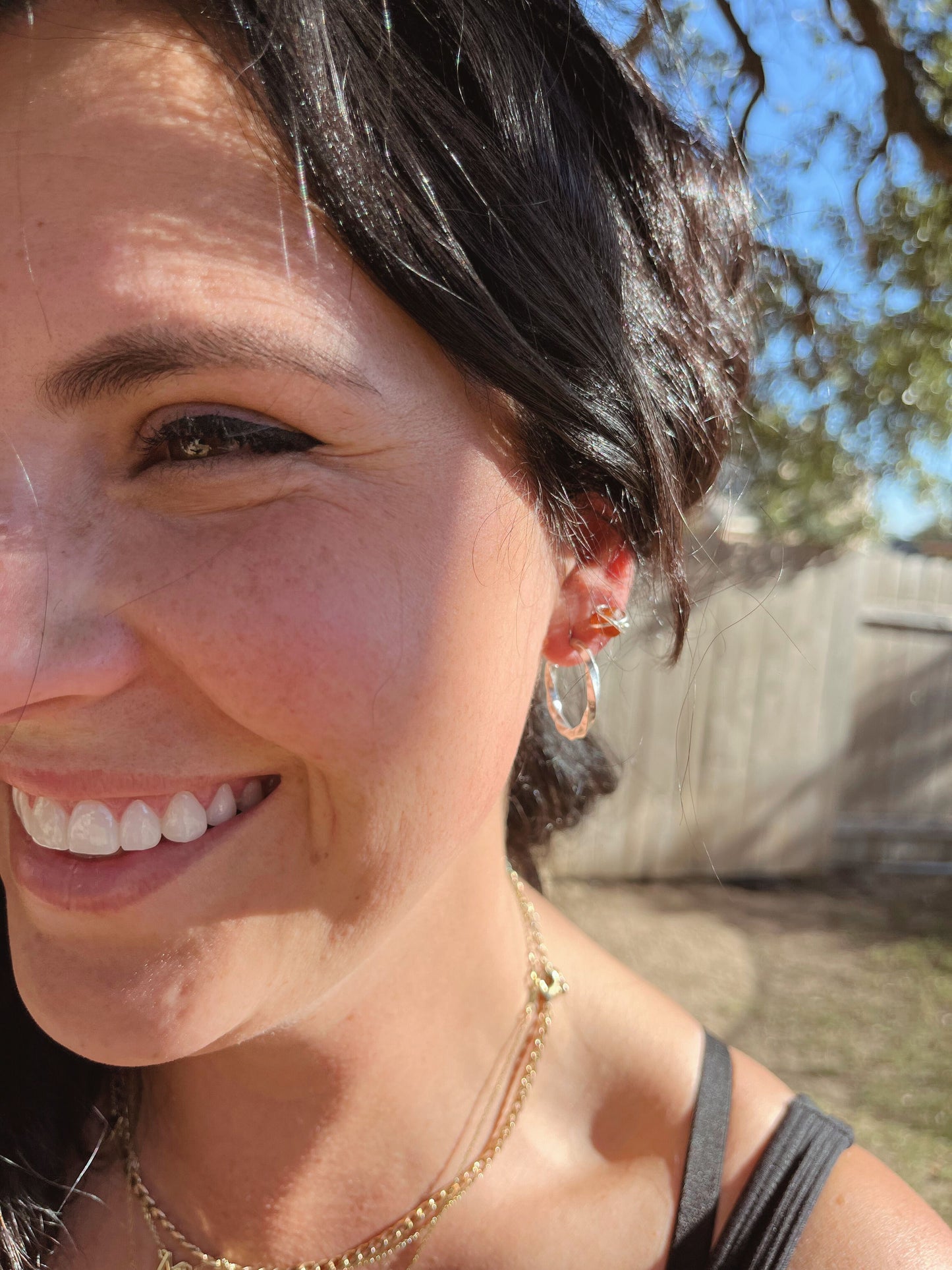 Silver Twist Hoop Earrings